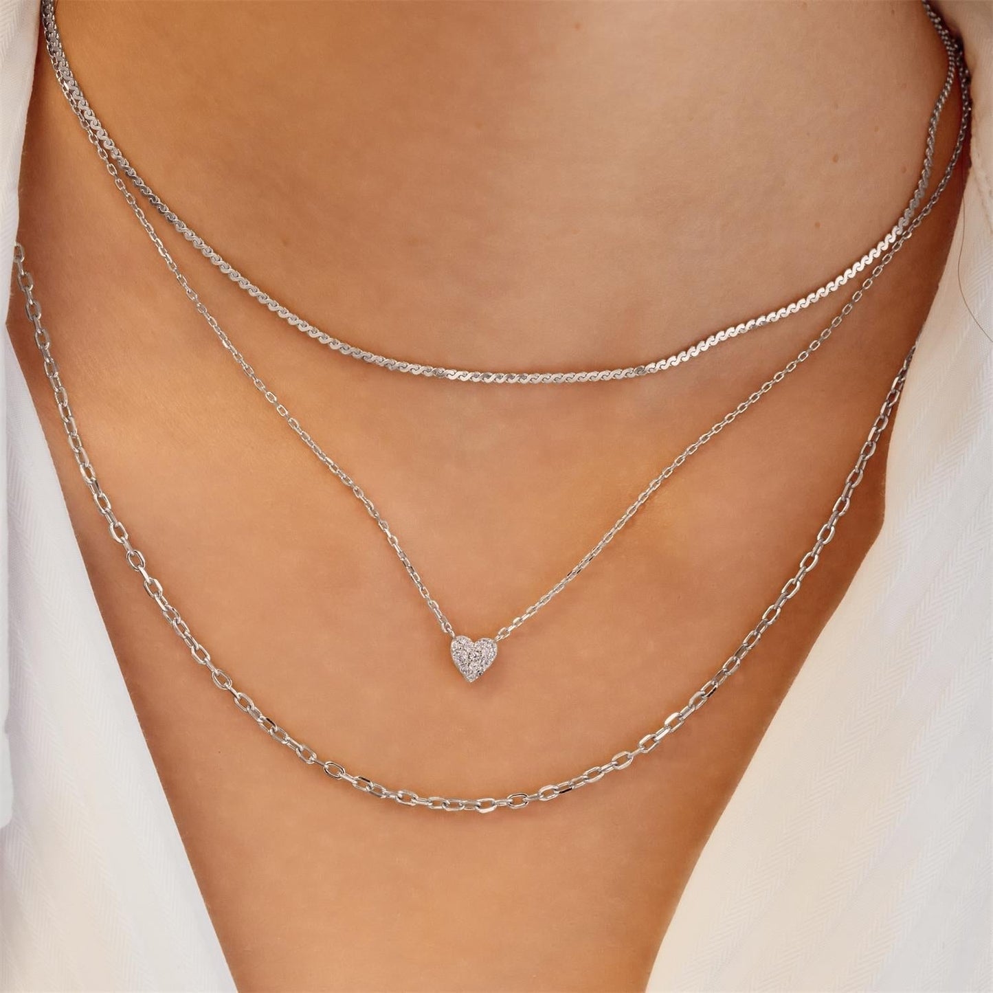 Ania Haie Silver Pave Heart Necklace