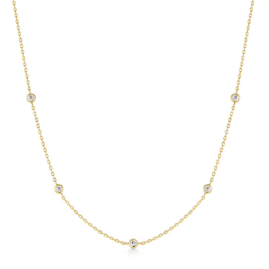Ania Haie Gold Classic Bezel-Set Station Necklace