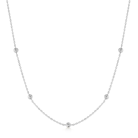 Ania Haie Silver Classic Bezel-Set Station Necklace
