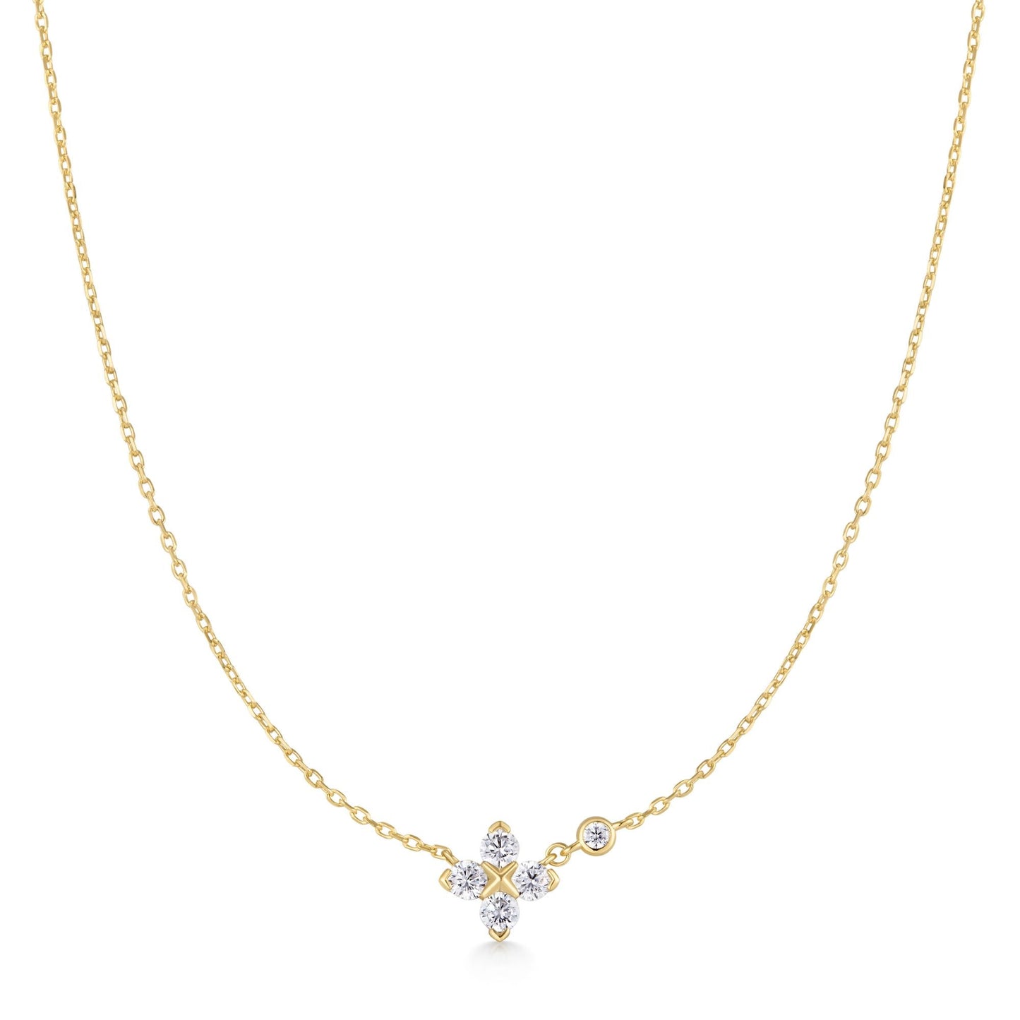 Ania Haie Gold Sparkling Lucky Clover Necklace
