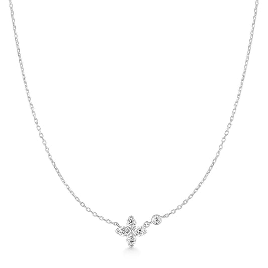 Ania Haie Silver Sparkling Lucky Clover Necklace