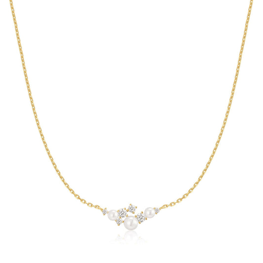 Ania Haie Gold Shell Pearl Cluster Necklace