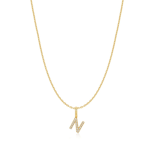 Ania Haie Gold Letter N Initial Necklace