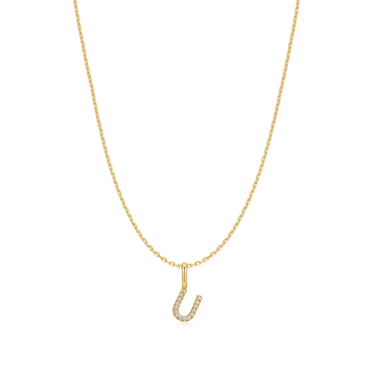 Ania Haie Gold Letter U Initial Necklace