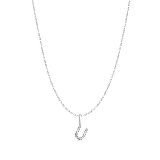 Ania Haie Silver Letter U Initial Necklace