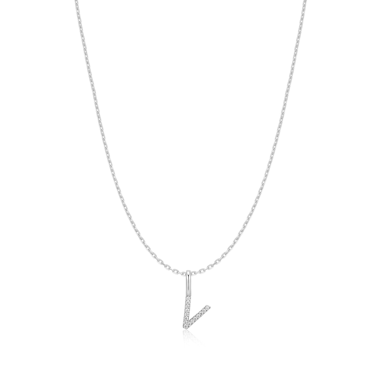 Ania Haie Silver Letter V Initial Necklace