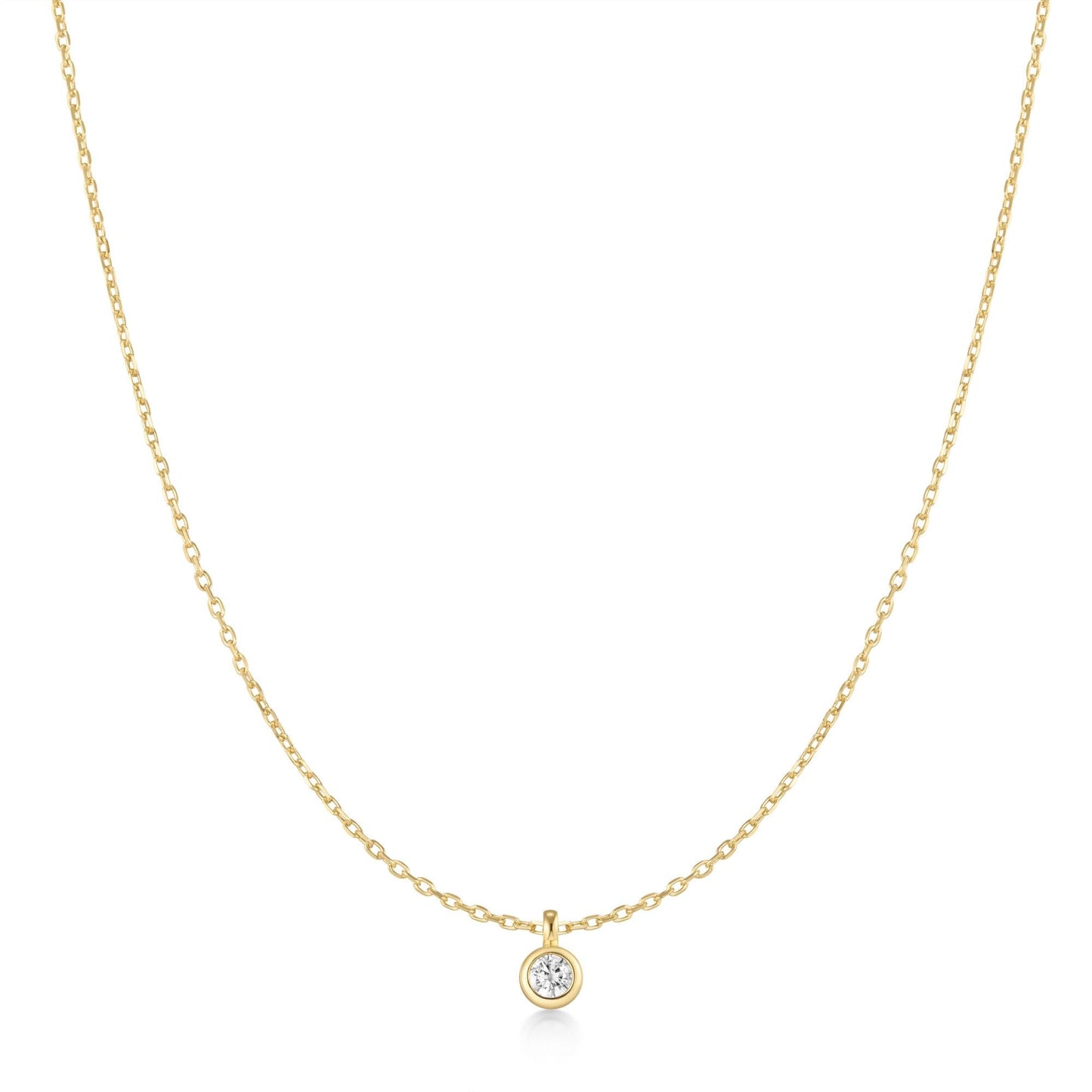 Ania Haie Gold Classic Bezel-Set Solitaire Necklace