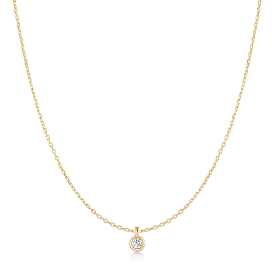 Ania Haie Gold Classic Bezel-Set Solitaire Necklace