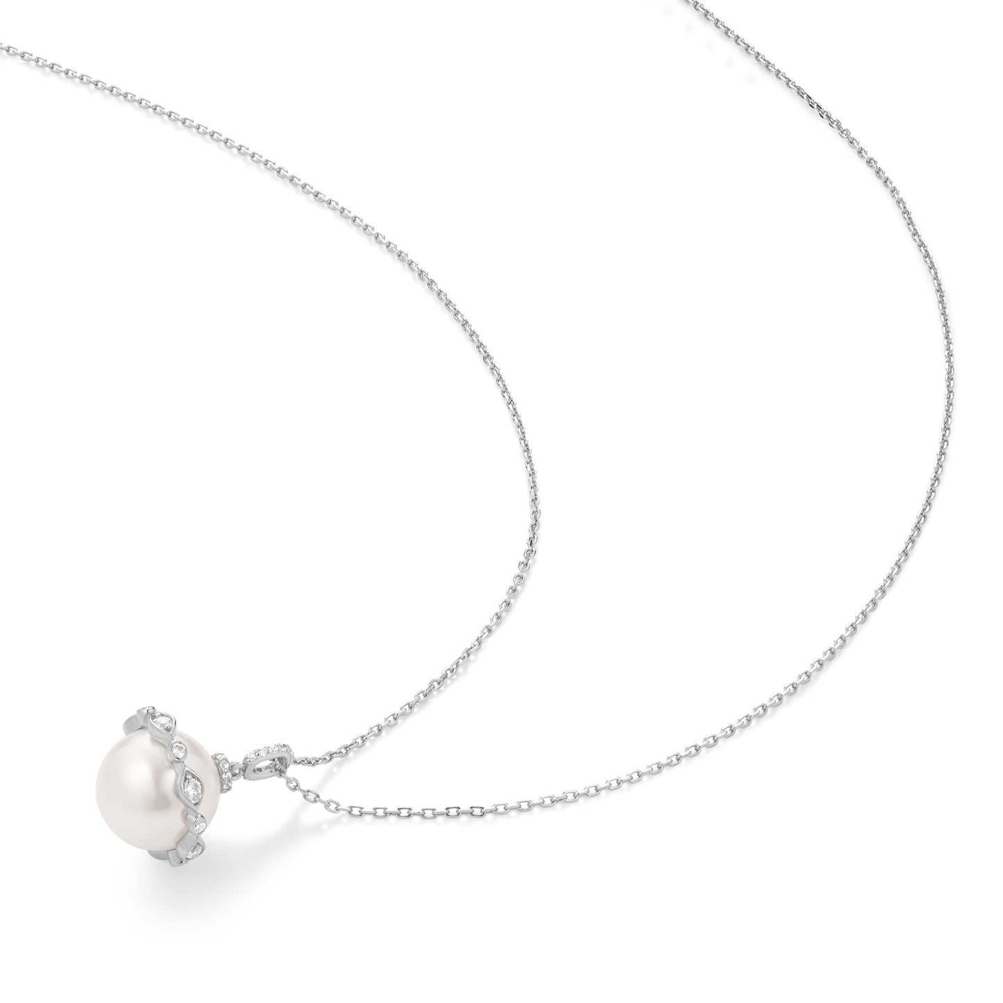 Ania Haie Silver Shell Pearl Halo Evil-Eye Necklace