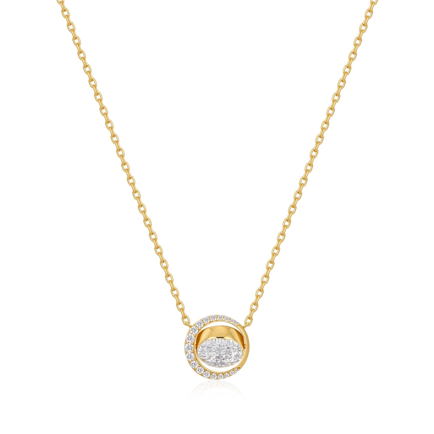 Ania Haie Gold Reversible Pave Moon Evil-Eye Necklace