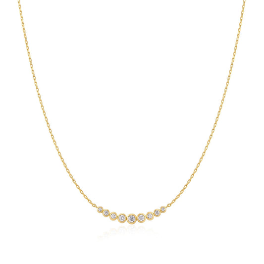 Ania Haie Gold Graduated Bezel-Set Necklace