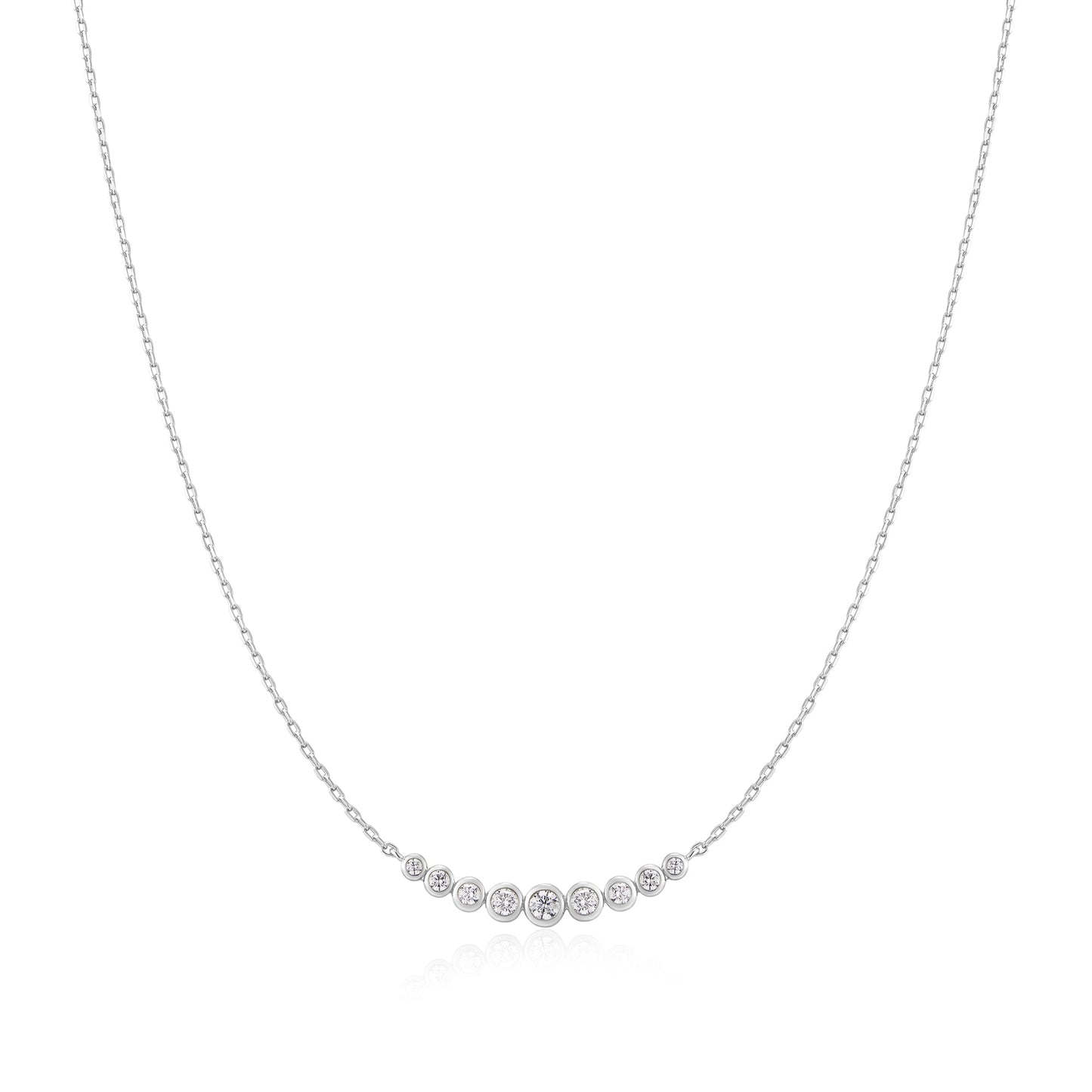 Ania Haie Silver Graduated Bezel-Set Necklace