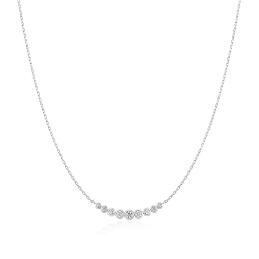 Ania Haie Silver Graduated Bezel-Set Necklace