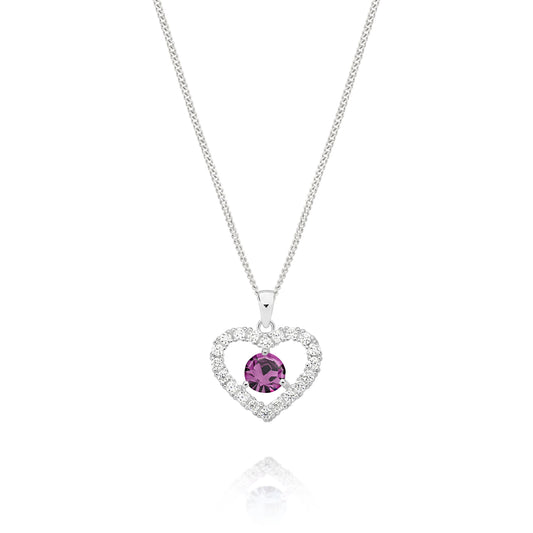 Silver FEBRUARY Birthstone Pendant