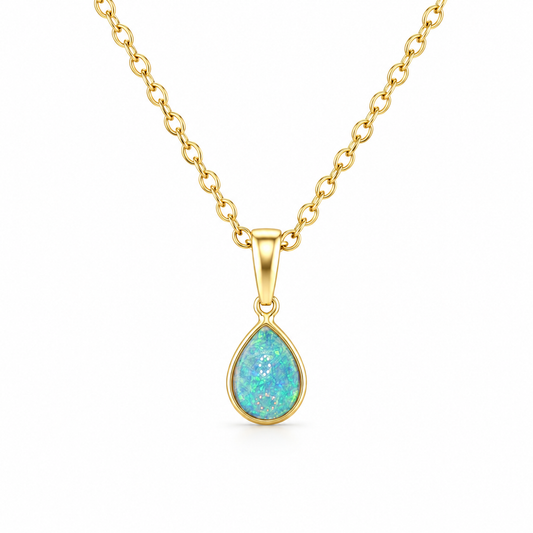 9ct Yellow Gold Opal Pendant