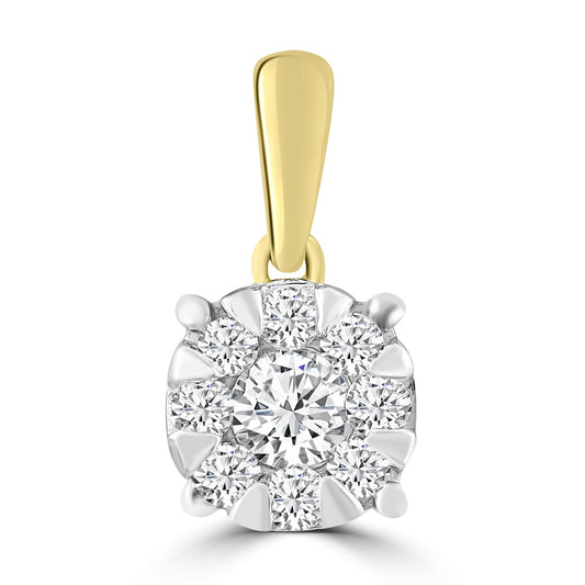 Pendant with 0.25ct Diamonds in 9ct Yellow Gold