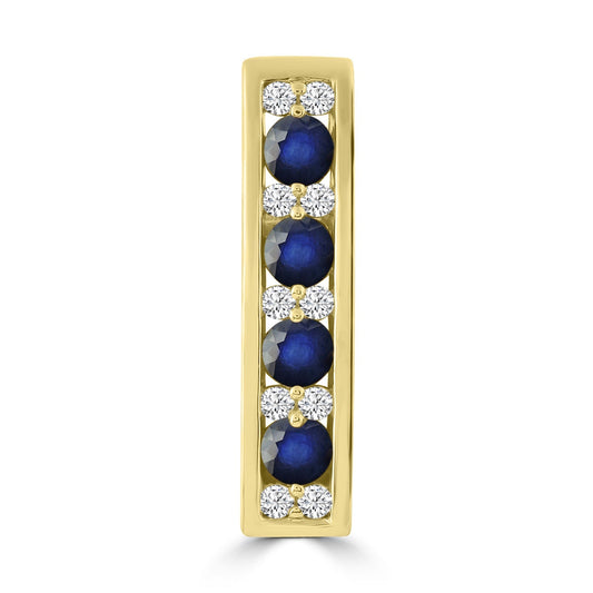 Diamond Saphhire Pendant with 0.10ct Diamonds in 9ct Yellow Gold - P-20514BS-010-Y
