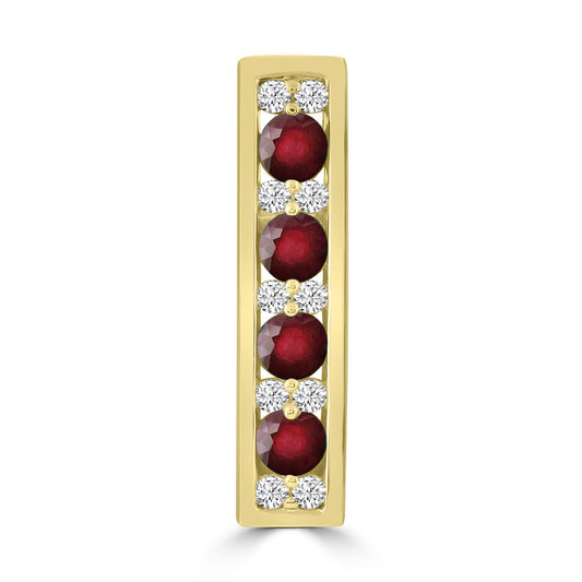 Diamond Ruby Pendant with 0.10ct Diamonds in 9ct Yellow Gold - P-20514RB-010-Y