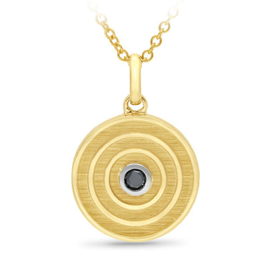 Black Diamond Pendant in 9ct Yellow Gold