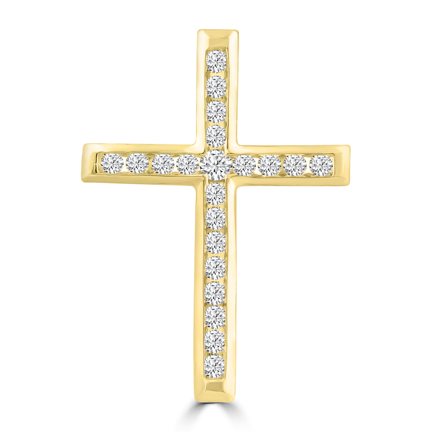 Diamond Cross Pendant with 0.25ct Diamonds in 9ct Yellow Gold - PC-0187-Y