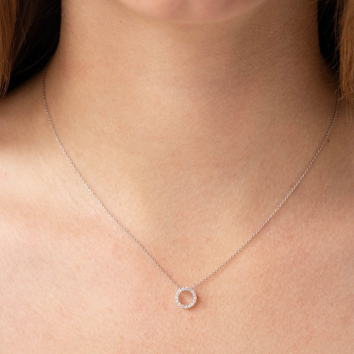 Diamond Pendant with 0.10ct Diamonds in 9ct White Gold - PF-6111-W