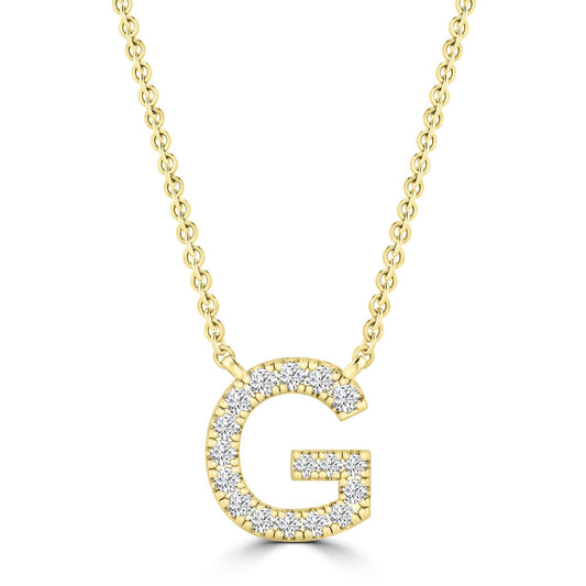 9ct Yellow Gold Diamond Initial 'G' Necklace