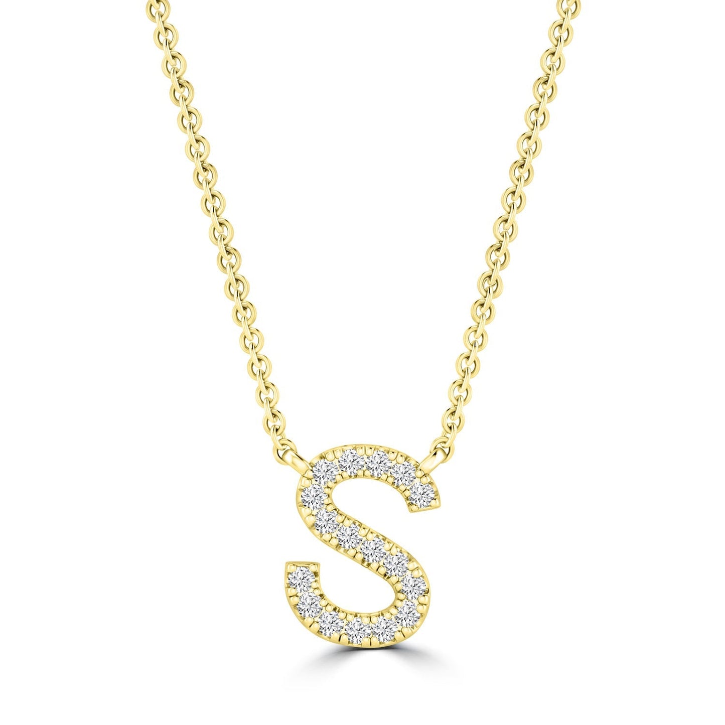 9ct Yellow Gold Diamond Initial 'S' Necklace