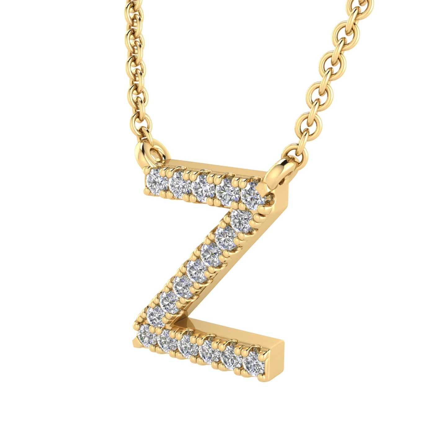 9ct Yellow Gold Diamond Initial 'Z' Necklace