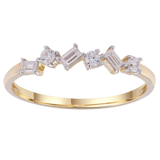 Ring with 0.18ct Diamonds in 9ct Yellow Gold