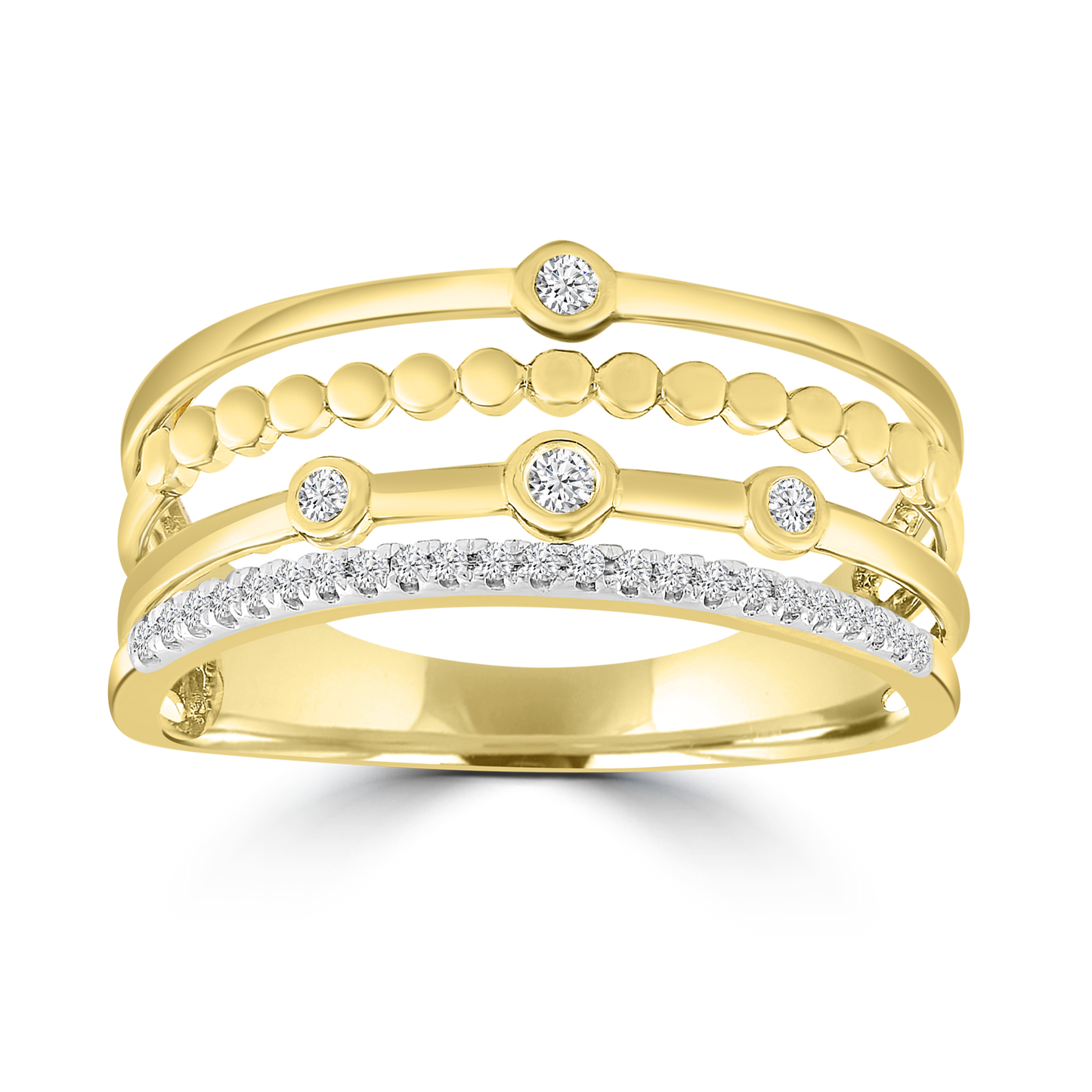 Diamond Ring with 0.10ct Diamonds in 9ct Yellow Gold