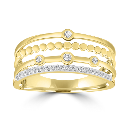 Diamond Ring with 0.10ct Diamonds in 9ct Yellow Gold