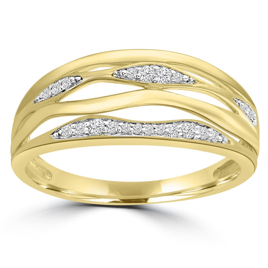 Diamond Ring with 0.12ct Diamonds in 9ct Yellow Gold
