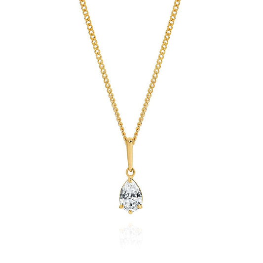 9ct gold cubic zirconia pendant