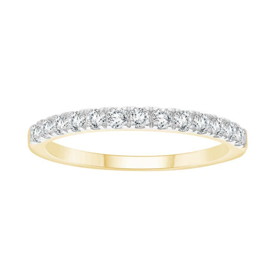 0.33ct Claw Set Band in 9ct Yellow Gold