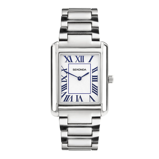 Sekonda Mens Clement Guilloche Dial Stainless Steel Bracelet 28x37mm Watch
