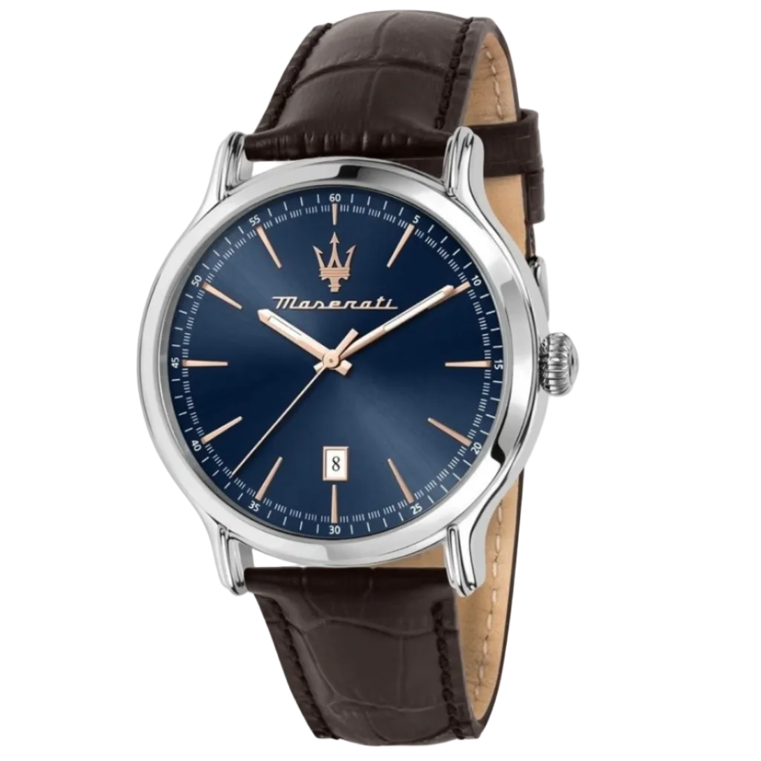 Maserati Epoca Leather Watch 42mm in Brown R8851118016