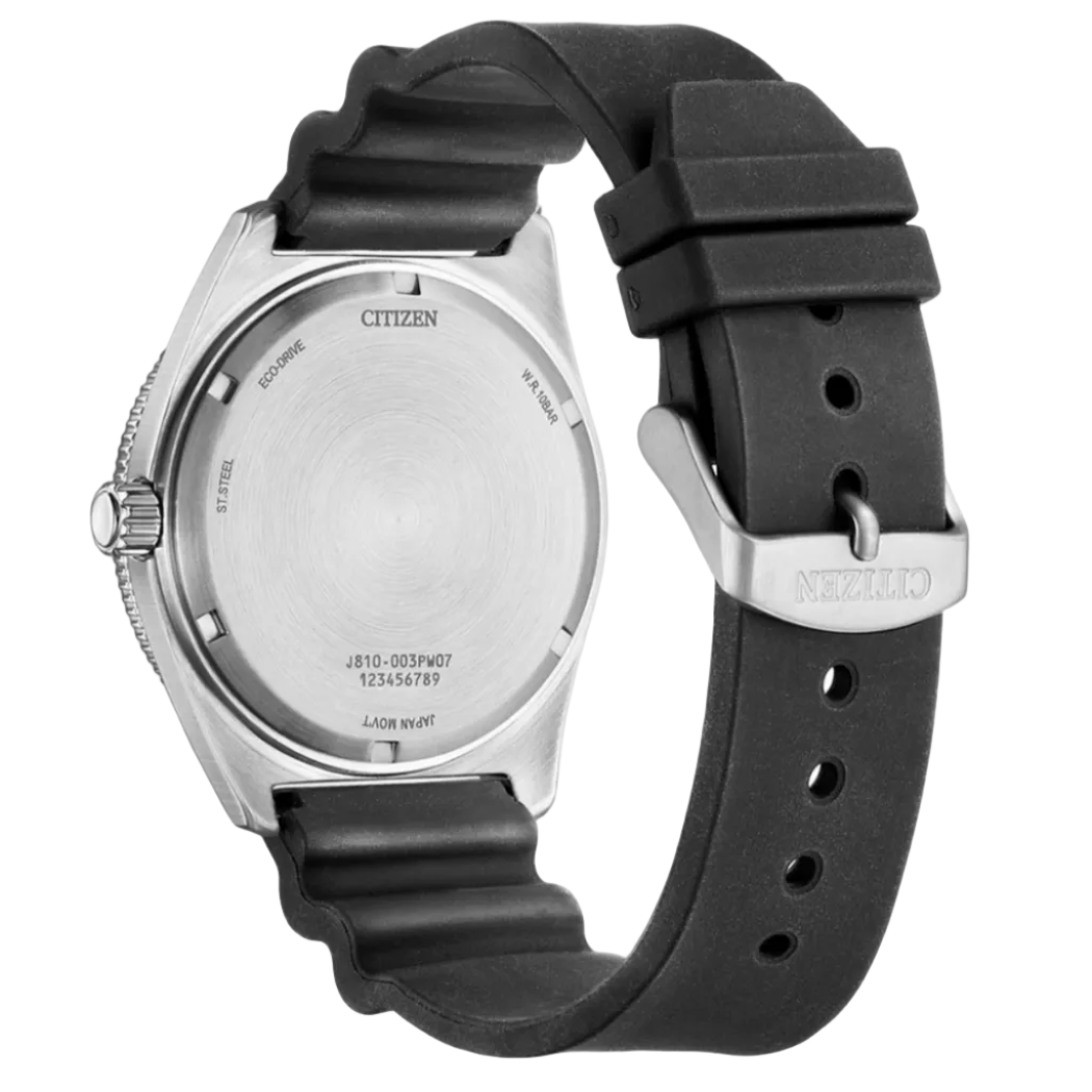 Citizen Men's Silver Black Rubber Watch