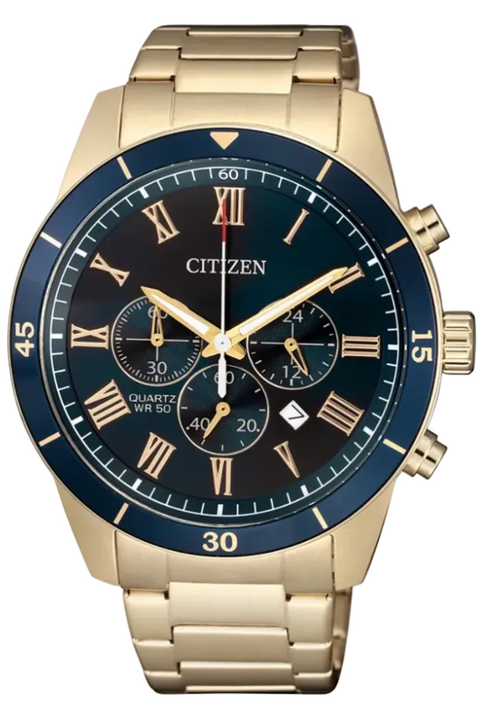 Citizen Men's Blue Dial Gold Chronograph Watch