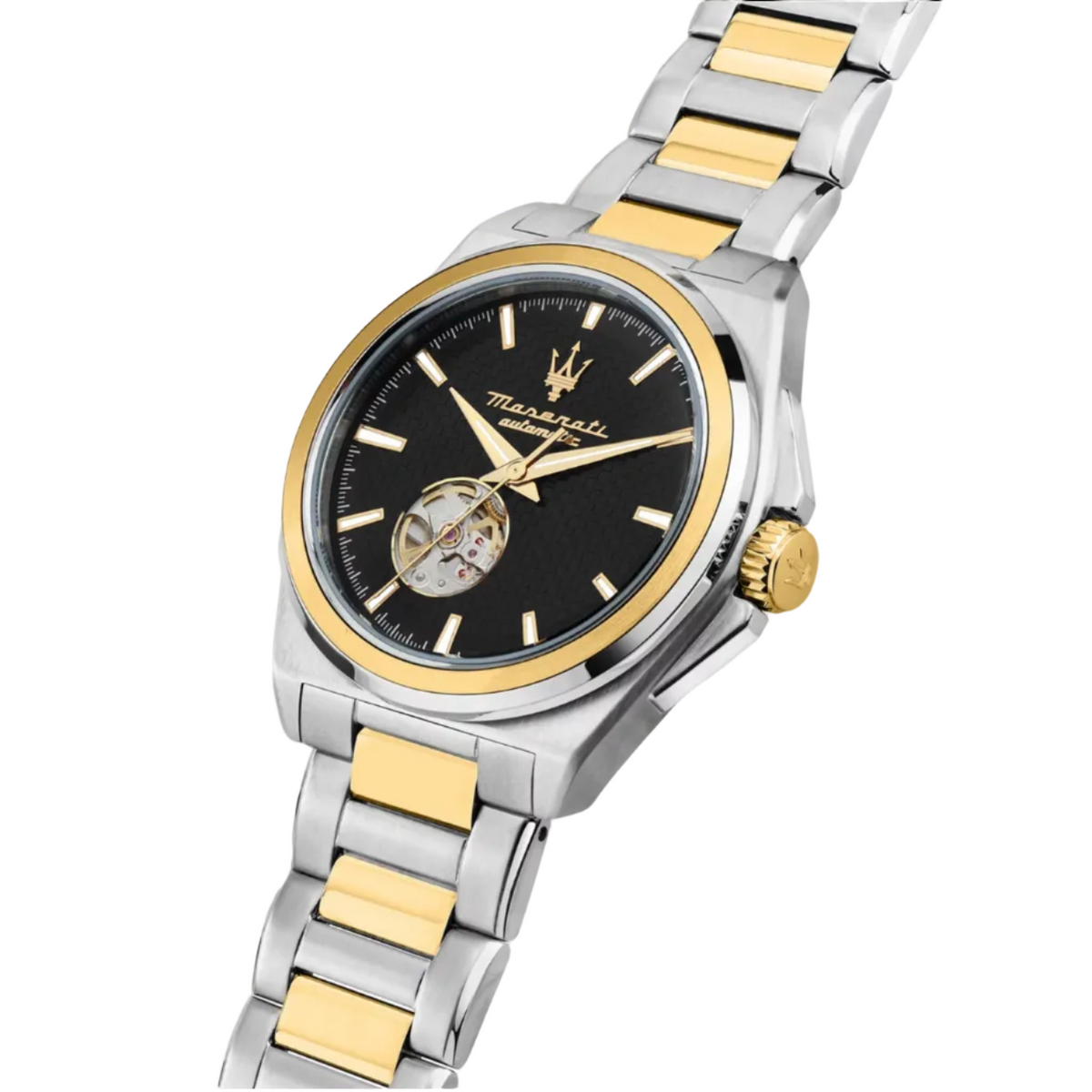 Maserati Velocità Automatic Open-Heart Two-Tone Watch