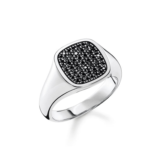 THOMAS SABO Ring with black stones silver