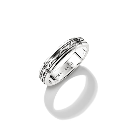 THOMAS SABO Band Ring with Engraved Pattern