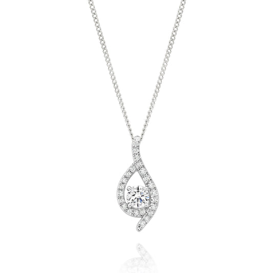 9ct White Gold 0.50ct Lab Grown Diamond Slider Pendant