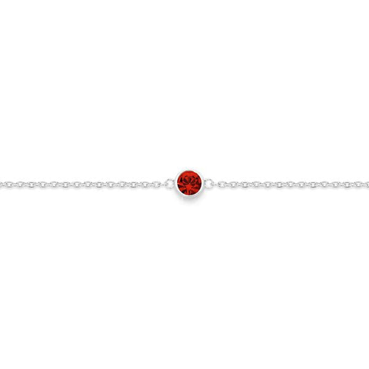 Silver JULY Birthstone Bracelet