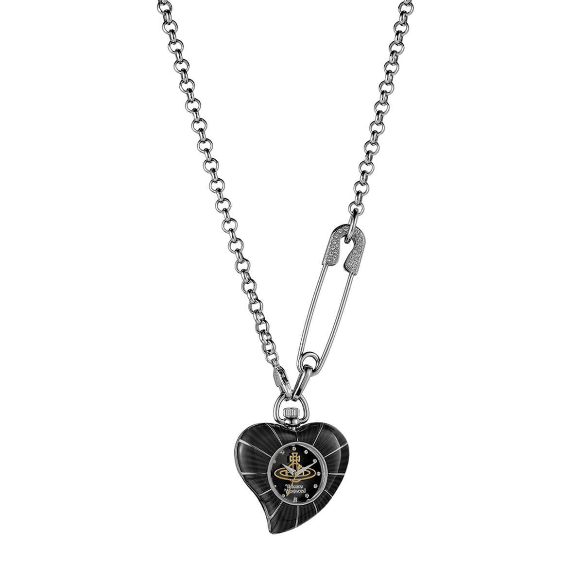 Vivienne Westwood Heart Pendant 32mm Black  Watch