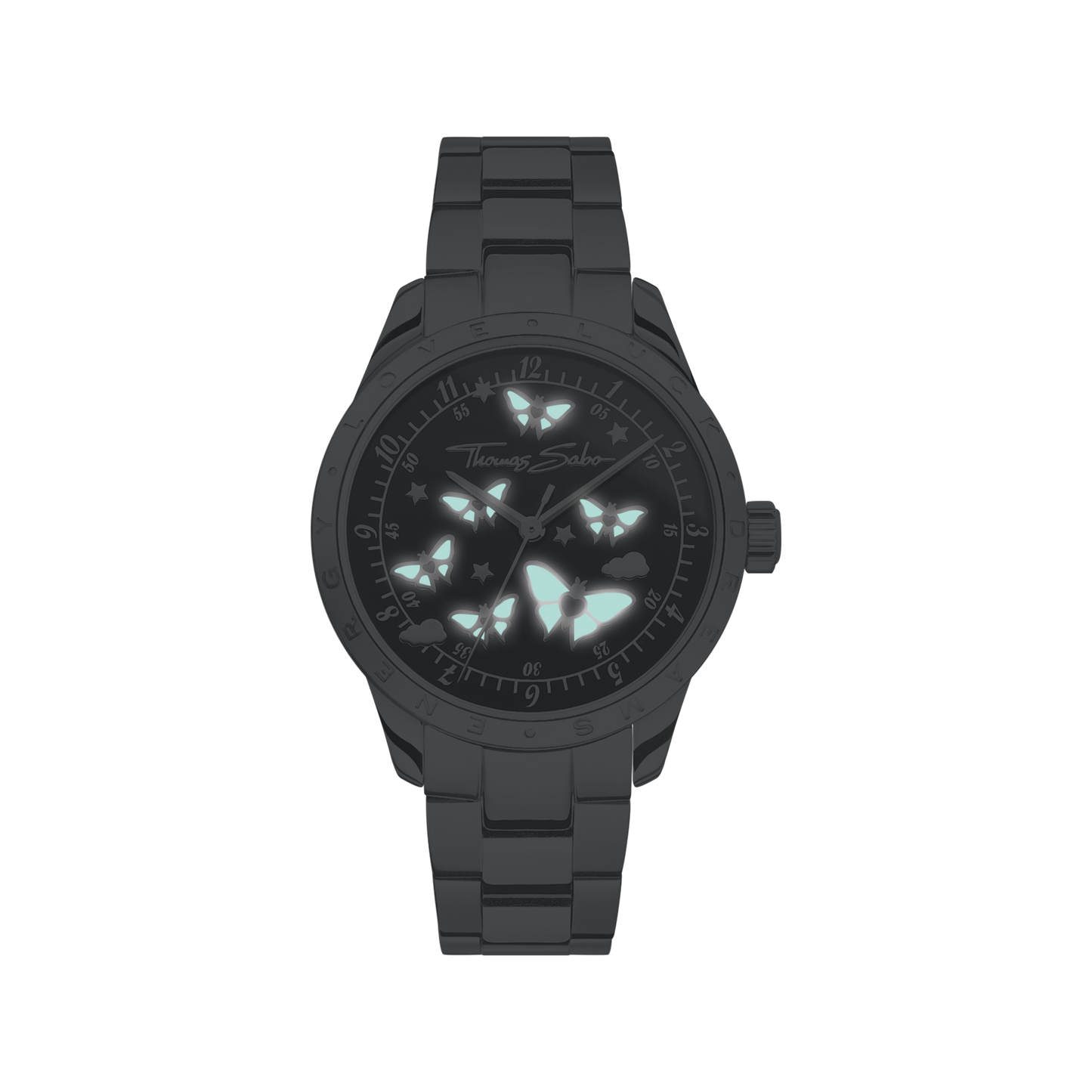 THOMAS SABO Luminescent Butterfly Watch Black Dial