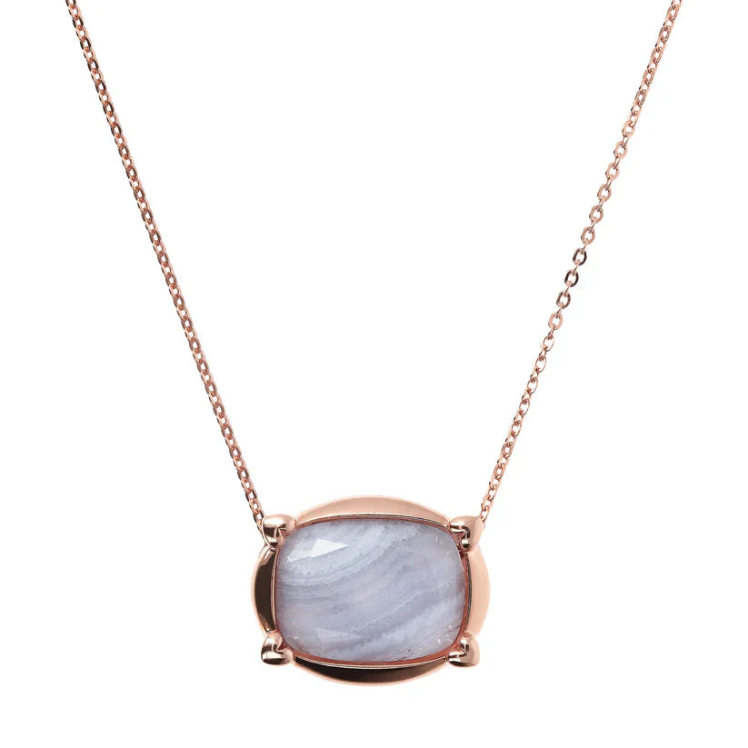 Forzatina Necklace with Oval Pendant in Natural Stone