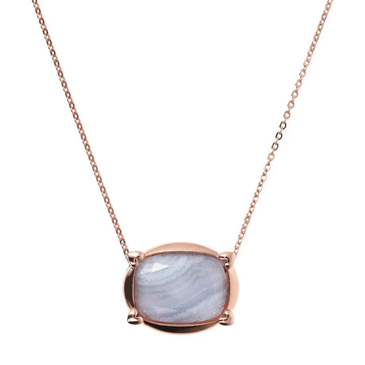 Forzatina Necklace with Oval Pendant in Natural Stone