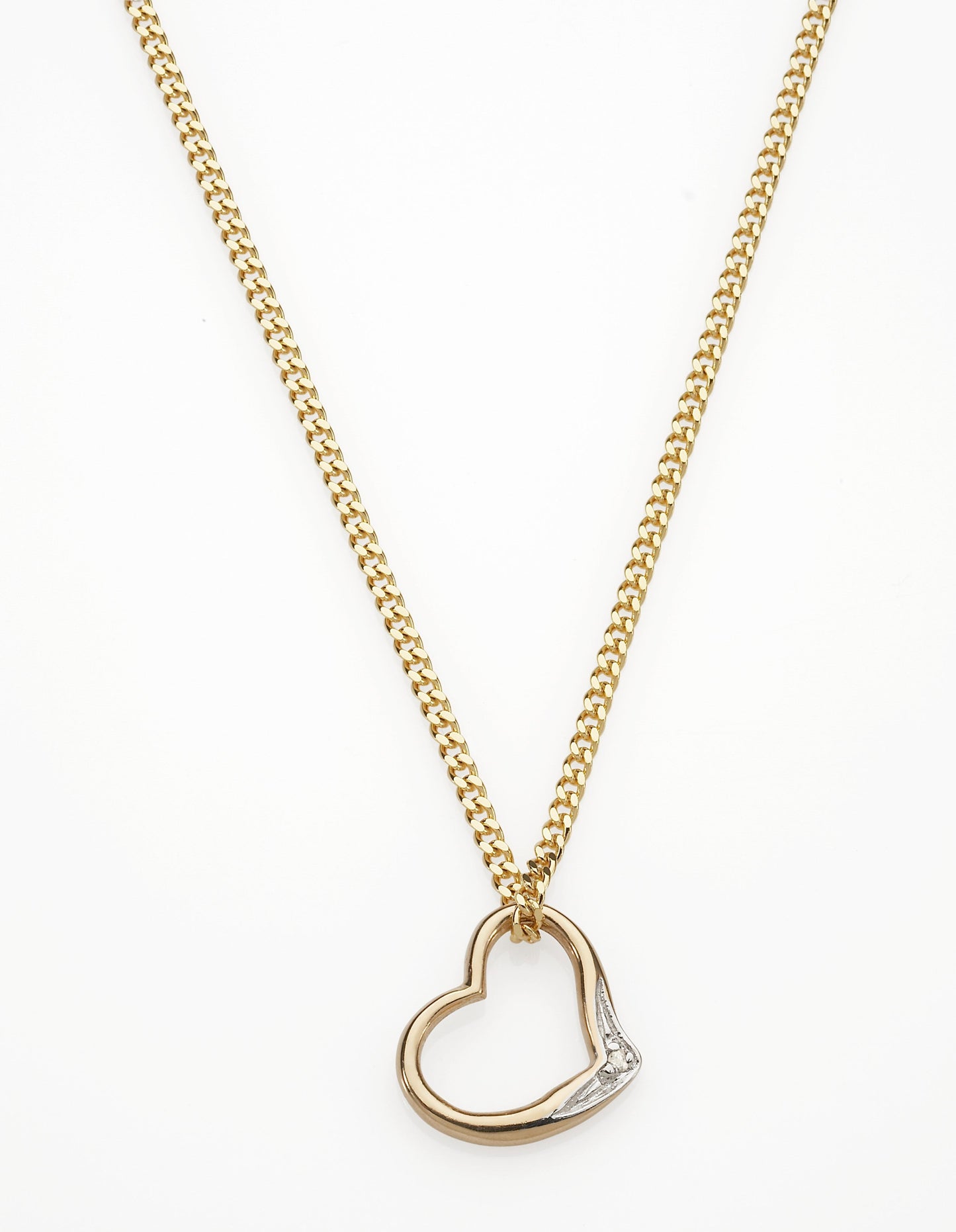 9ct gold diamond heart pendant