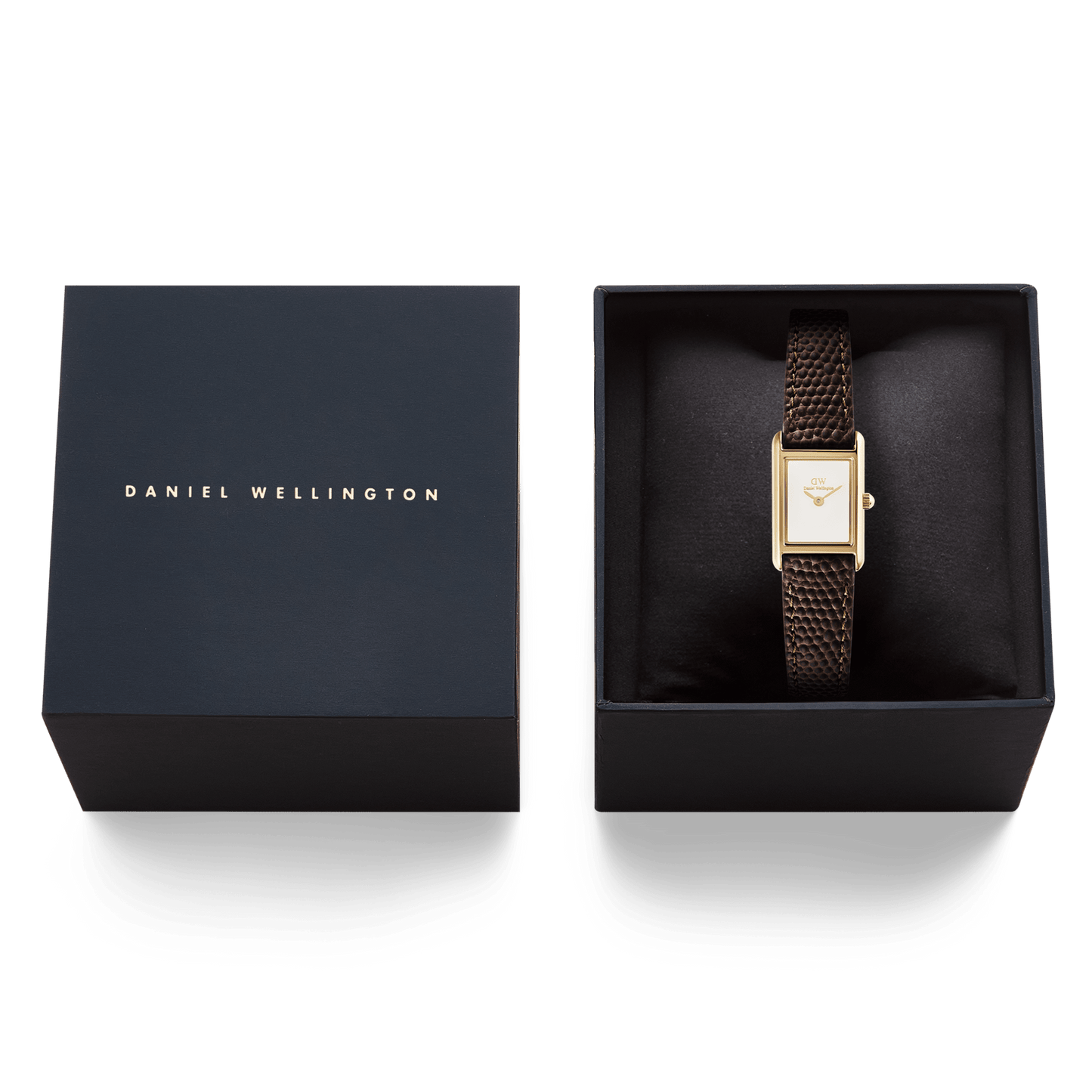 Daniel Wellington Bound Mini Dark Brown Lizard Gold