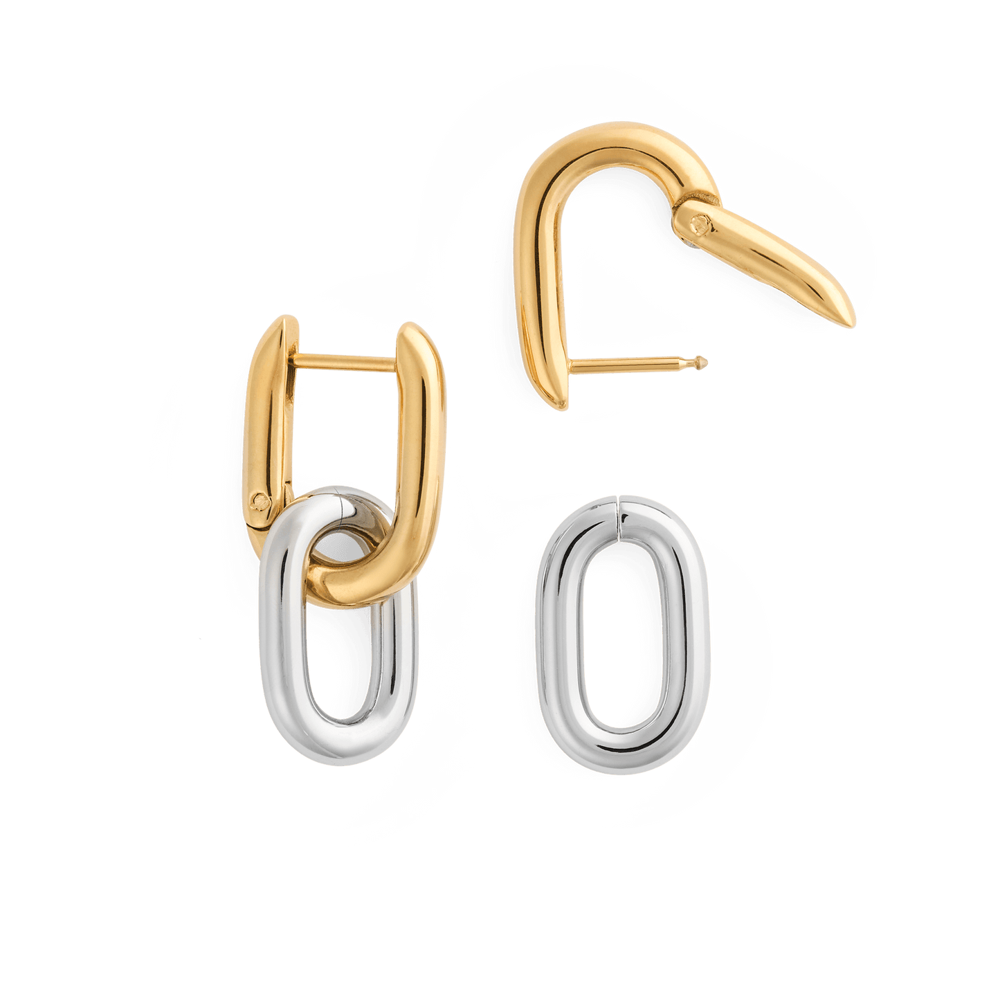 Daniel Wellington Contrast Link Earrings Two Tone Gold